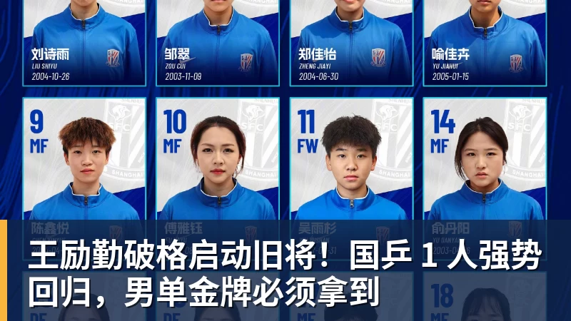 王励勤破格启动旧将！国乒 1 人强势回归，男单金牌必须拿到